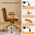 thumbnail image 7 of Ktaxon Office Chair High Back Study Chair Faux Leather Adjustable Swivel Vanity Chair with Padded Armrests for Conference and Home Brown, 7 of 7