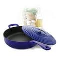 thumbnail image 2 of Chantal Enameled Cast Iron Cookware, Skillet, 4 quart Saute Skillet with Lid, Cobalt Blue, 2 of 3
