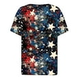 thumbnail image 4 of Women Clothes On Patriotic Shirts for Women Short Sleeve 4Th of July Tops V Neck American Flag Shirt Star Striped Graphic Blouse Usa T Shirt Clothes Under 5.00, 4 of 5