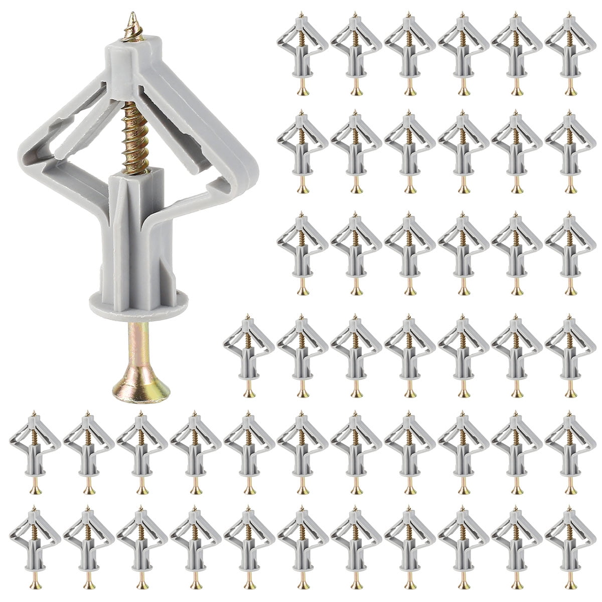 50pcs Plasterboard Fixings Anti Rotate Drywall Anchor Kit Stable