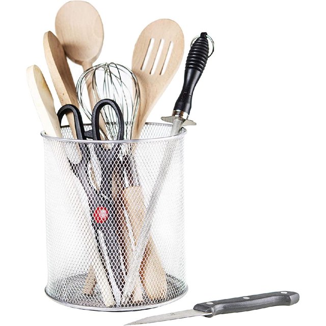 Mesh Stainless Steel Kitchen Utensil Holder Keeps Cooking Tools