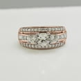 thumbnail image 3 of Halo Jewelers Three Stone Ring, 1.50 Carat (ctw) 14k Rose Gold Natural Diamond Ladies Engagement Wedding Ring Jewelry For Womens | H-I Color, I2 Clarity, 1-1/2 CT Ring Size-6, 3 of 6