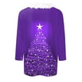 thumbnail image 5 of Tumotour Christmas Sweater for Women Crewneck Print Long Sleeve Blouse Pullover Sweatshirt Fall Tunic Tops Hoodless Sweatshirt, 5 of 5