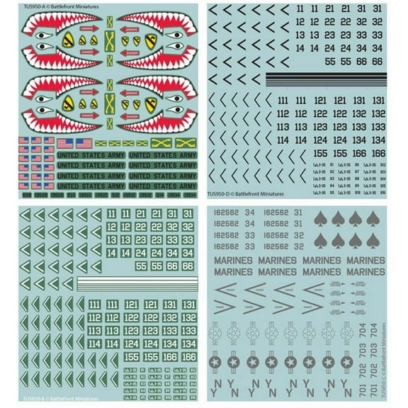 World War III Team Yankee: American Decal Set
