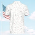 thumbnail image 4 of White USA Splatter Polo Shirt for Men Women American Golf Shirt Short, 4 of 7