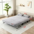 thumbnail image 5 of Light gray Convertible Chair Bed, Leisure Chaise Lounge Couch with Adjustable Backrest, Pillow and Sturdy Steel Frame, 5 of 7