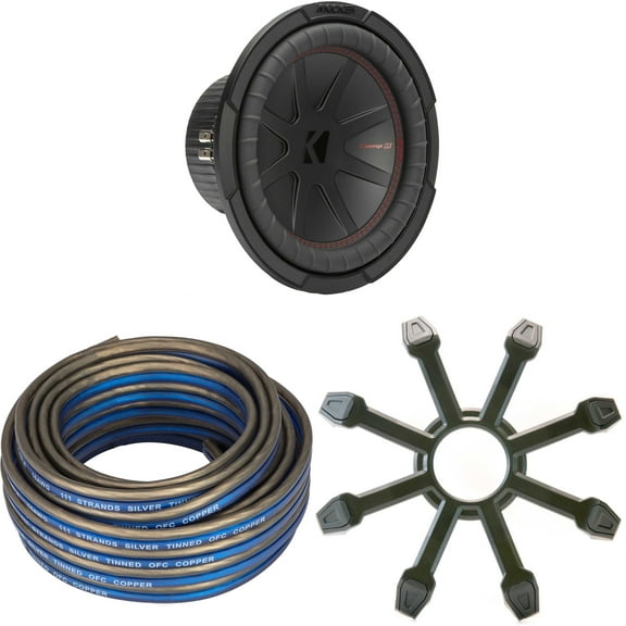 Kicker 48CWR102 CompR 10" Subwoofer, DVC, 2-ohm - Includes Speaker Wire & Grill