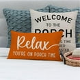 thumbnail image 6 of Decorative Throw Pillow Covers Inch Relax Porch Time Orange Outdoor Farmhouse Spring Fall Decorations Cozy Lumbar Decorative Cushion Case for Sofa Couch Patio Front Porch Decor, 6 of 7