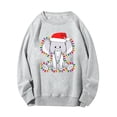 thumbnail image 2 of Utoimkio Men's Christmas Cute Elephant Print Pullover Sweatshirts Long Sleeve Crewneck Pullover Blouse Tops Lightweight Casual Loose Crewneck Sweatshirts for Men Fall Winter Christmas Clothes, 2 of 4