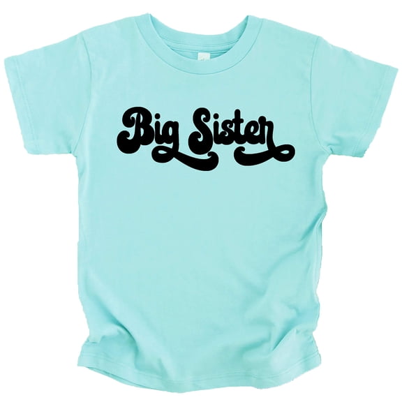 Retro Big Sister Sibling Reveal Announcement Shirt for Baby and Toddler Girls Sibling Outfits Chill Shirt