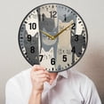 thumbnail image 6 of Yayeee Wall Clock Battery Operated 9.5" Silent Quartz Non-Ticking for Living Room Decor, Blue Cute Cats, 6 of 8