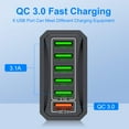thumbnail image 4 of Australian USB Fast Charger AU Plug Quick Charger Mobile Phone Charger 3A 6 Ports USB Multi Charger Travel Adapter Wall Charger Yellow, 4 of 6