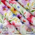 thumbnail image 3 of Spring Summer Floral Round Tablecloth 60 Inch Flower Table Clothes Multicolor Rustic Reusable Circle Table Cover for Picnic Party Dining Room Home Indoor Outdoor Decor, 3 of 5