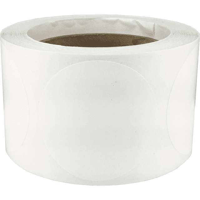 White Circle Dot Stickers | 2.5" Inches Round | 500 Pack