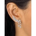 thumbnail image 3 of PalmBeach Jewelry Marquise and Pear-Cut White Crystal Laurel Leaf and Hanging Crystal Accent Ear Climber Earrings Rose or Yellow Gold-Plated or Silvertone, 3 of 4