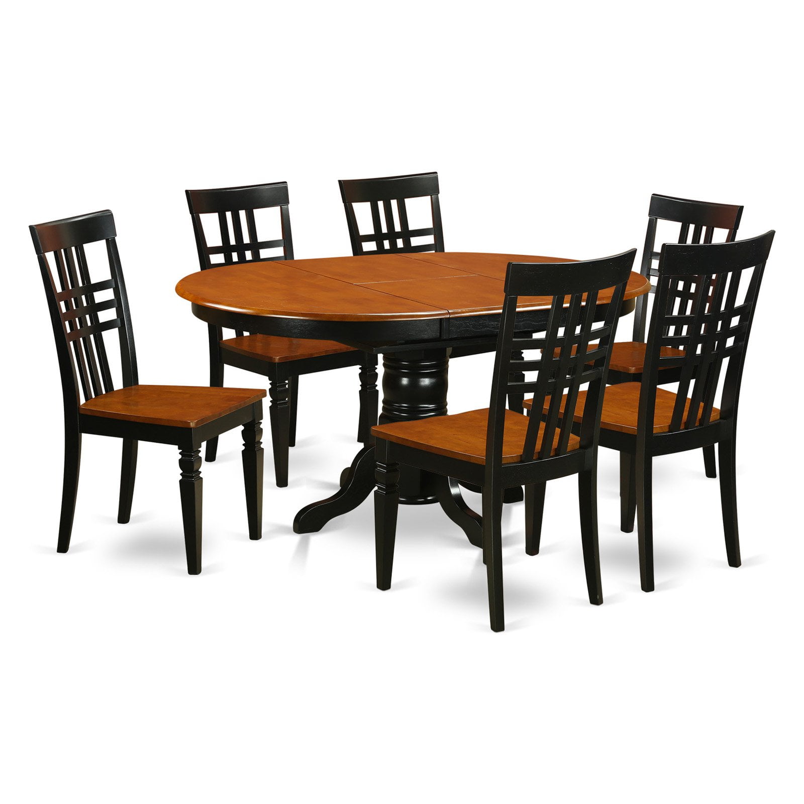 East West Furniture Kenley 7 Piece Latticeback Dining Table Set ...