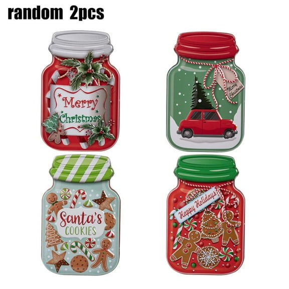 Pekkaxy Metal Christmas Candy Box, Tinplate Decorative Candy Container for Holiday Party Favors and Home Decoration