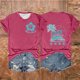 thumbnail image 2 of Mujeres Impreso Casual Top, Manga Corta Cuello Redondo Blusa para la Primavera Y el Verano, Camiseta de Moda, Toda la Temporada de la Fiesta, 2 of 3
