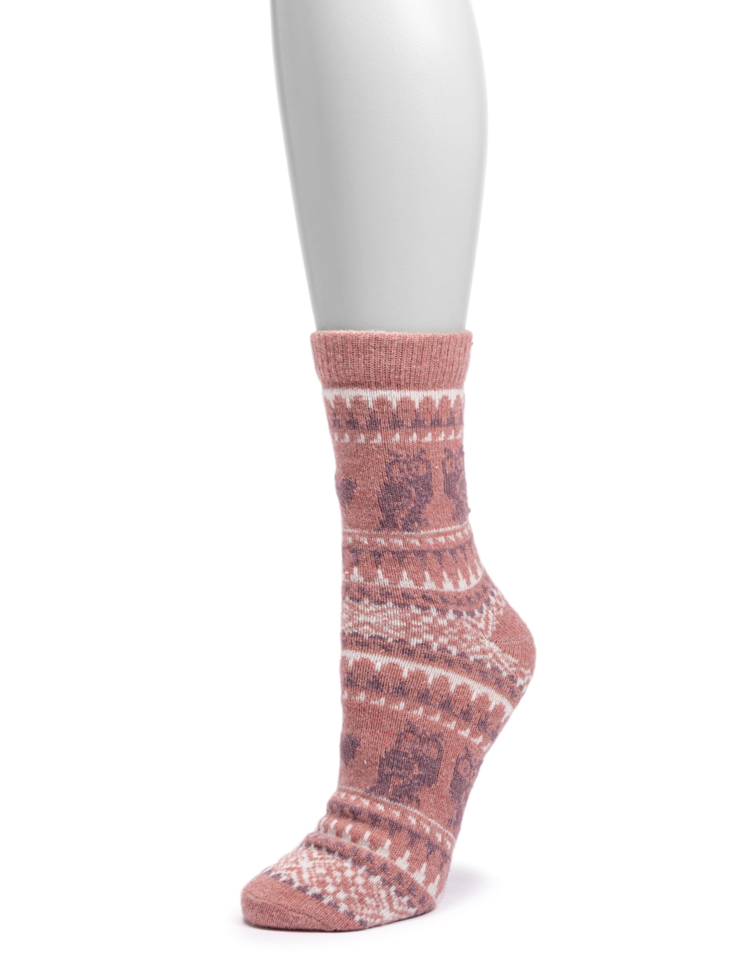 MUK LUKS Women's Wool Blend Crew Sock, 1-Pack, OSFM