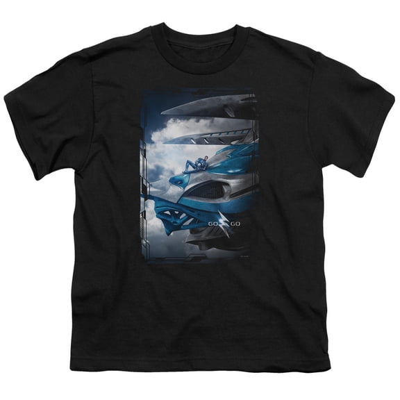 Power Rangers - Blue Zord Poster - Youth Short Sleeve Shirt - X-Large