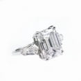 thumbnail image 6 of 13x10mm Emerald Cut and Kite Cut Lab-Created Moissanite & Diamond Three-Stone Luxury Design in Sterling Silver Engagement Ring for Women, 6 of 6