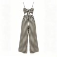 thumbnail image 7 of PBFRDSJ Women's Summer Striped Tube Romper Backless Adjustable Spaghetti Strap Tie Back Rompers Boho Flowy Loose One Piece Jumpsuits, 7 of 7