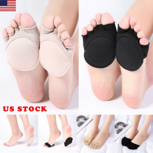 Pudcoco Women Non Slip High Heels Sandal Invisible Half Footie Open Toe Cotton Socks