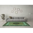 thumbnail image 3 of Ahgly Company Indoor Rectangle Abstract Turquoise Blue Modern Area Rugs, 3' x 5', 3 of 4