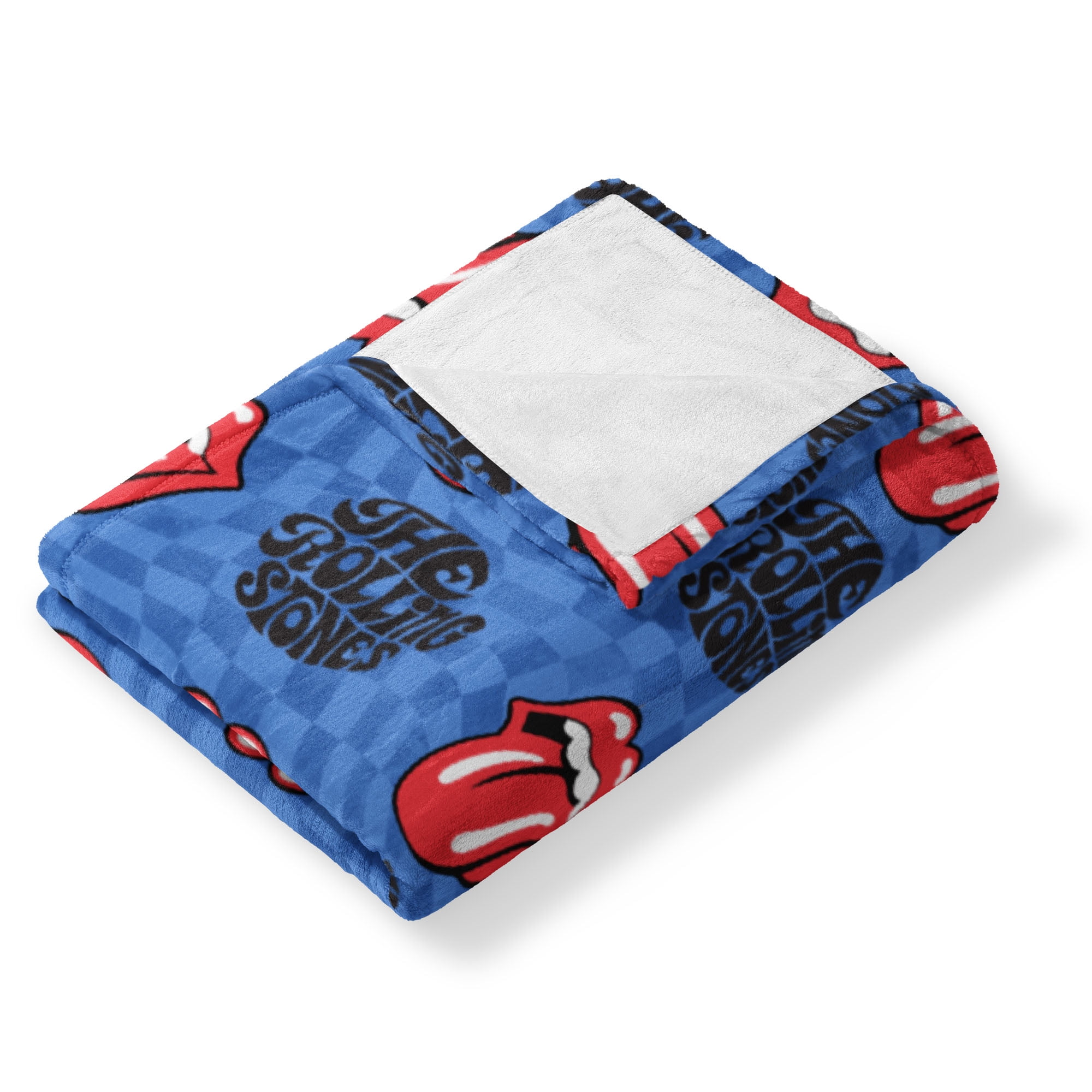 The Rolling Stones Psychedelic Check Silk Touch Throw Blanket 50 x 70 inches