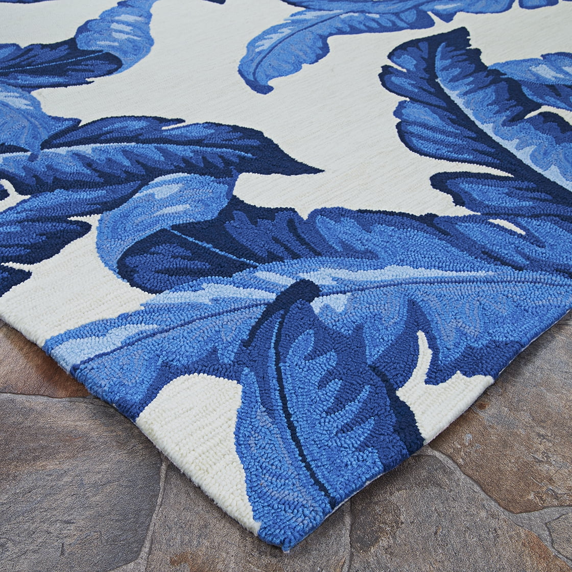 Couristan 3' x 5' Blue Floral Outdoor Rug