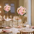 thumbnail image 3 of Blosmon Fake Flowers Ball Wedding Centerpiece Table Decoration 10 Pcs 9.5" Pink Rose Artificial Flower Kissing Ball Silk Floral Bouquet Arrangements for Home Party DIY Decor, 3 of 8