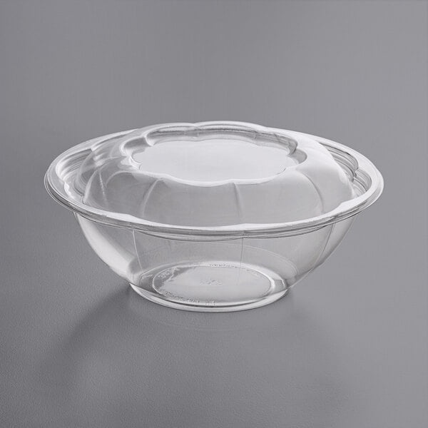 24oz Clear Plastic Disposable Salad Containers Set with Airtight