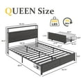 thumbnail image 2 of Fluest Queen Bed Frame with 2-Tier Storage Headboard, Metal Bed Frame with Storage Drawers & Built-in Charging Station & LED, Noise-Free, No Box Spring Needed, Easy Assembly, Rustic Grey, 2 of 7