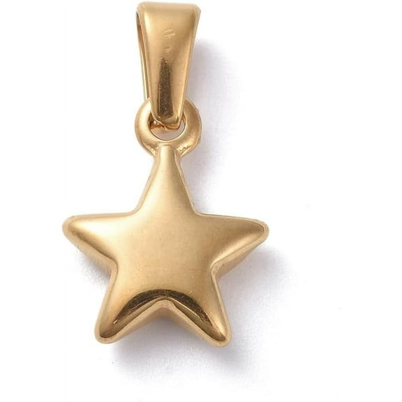 1Pcs Star Pendant 304 Stainless Steel Charms Golden for Women Birthday Festival Elegant Gifts Personalized Jewelry 13.5x10.5x3.5mm Hole: 6x3mm