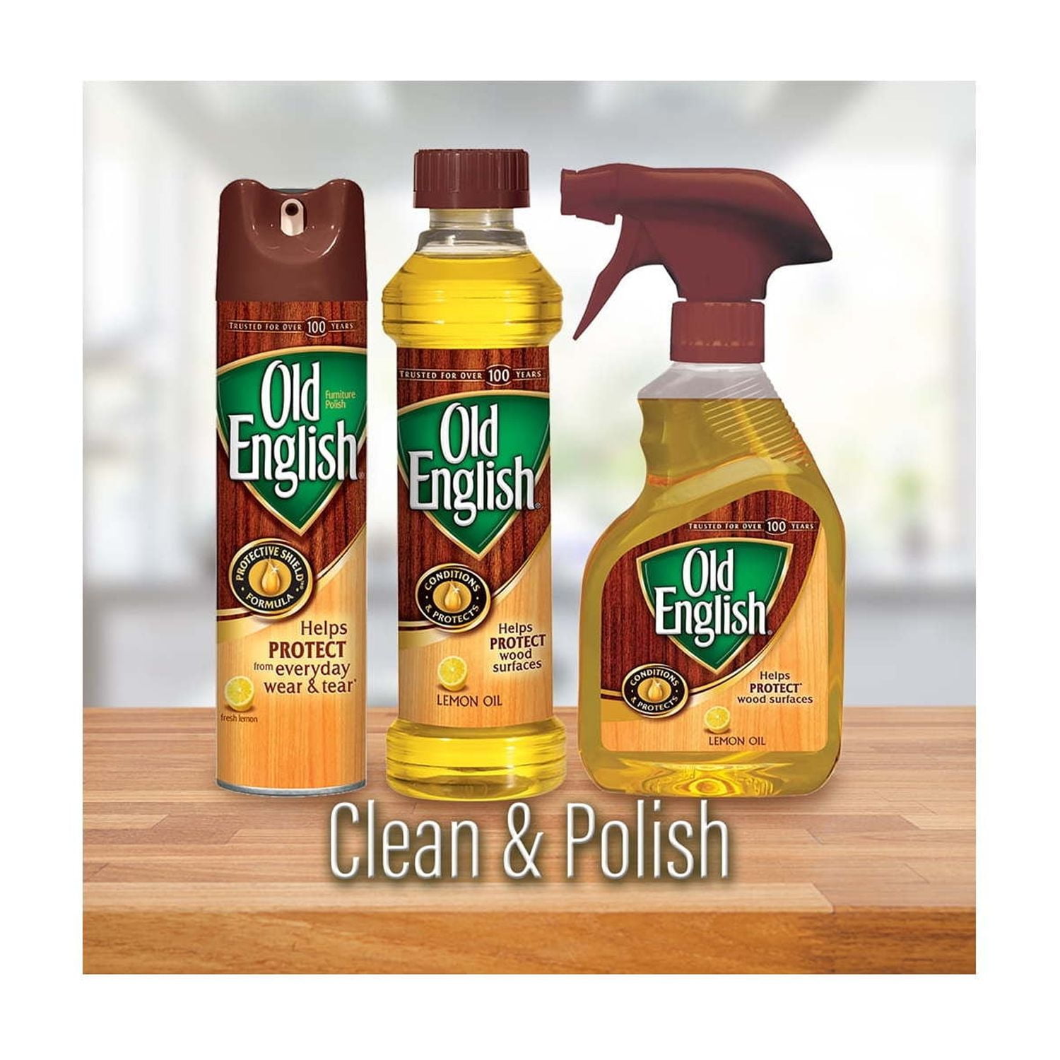Old English Wood Furniture Oil Protecting Polish, Lemon, 16oz
