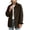Brown, variant on Women's Corduroy Collar Shacket Button Down Long Sleeve Shirt Jacket with Patch Pockets For Fall Winter
