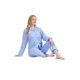 thumbnail image 3 of Apparonia Conjuntos de Pijama para Mujer Ropa de Dormir de Algodón Camisa de Manga Larga con Botones Al Frente y Pantalón Ropa de Dormir Cuello con Solapa Pjs Conjuntos de Descanso Linda Flor Azul S, 3 of 7