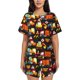 thumbnail image 1 of Balery Construction Truck Conjunto de Pijama para Mujer con Estampado, Dos Piezas de Manga Corta y Shorts, Ropa de Dormir Suave con Cuello Redondo y Bolsillos-XX-Large, 1 of 6
