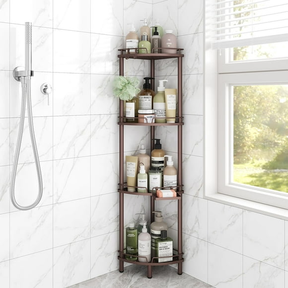 Soporte de ducha de esquina Shelf ELYKEN, 4 niveles, metal inoxidable