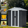 thumbnail image 2 of YIYADO 5 ft × 3 ft outdoor storage shed with aluminum alloy frame, dark gray, 2 of 7