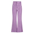 thumbnail image 4 of UJNDER Girls High Waist Yoga Elastic Dance Leggings Sport Casual Tights for Back to School Pants Girls Pants,Purple,7-8 Years, 4 of 4