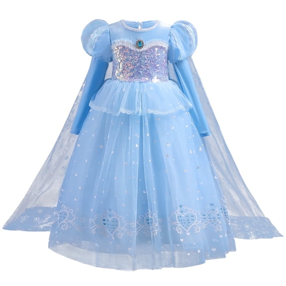 KAWELL Ice Princess Dress up Snow Party Halloween Dressing Ball Dress