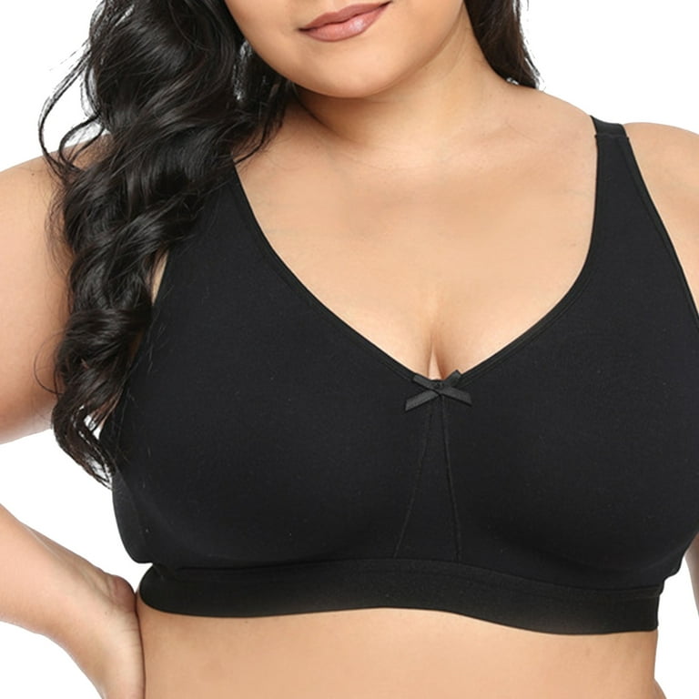 YIWEI Ladies Plus Size Bra Cotton Rich Full Firm Support Non Wired