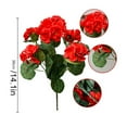 thumbnail image 3 of Hydrangea Artificial Flowers 4 Pack Artificial Flowers for Outdoors 14'' Red Geranium Silk Flowers Outdoor UV Resistant Garden Plants Bush Faux Flowers for Home Wedding Kitchen Decor (White), 3 of 8