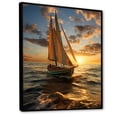 thumbnail image 2 of Designart "At Sunset Sail Boat wall decor II" Nautical & Beach Floater Framed Canvas Print, 2 of 7