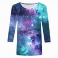 thumbnail image 3 of Towmus Womens Tops Cotton Women's Casual 3/4 Sleeve T-Shirts Round Neck Cute Tunic Tops Basic Tees Blouses Loose Fit Pullover Shirt, 3 of 5