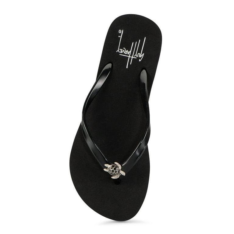 Guy Harvey Women s Cabana Turtle Flip Flops Walmart