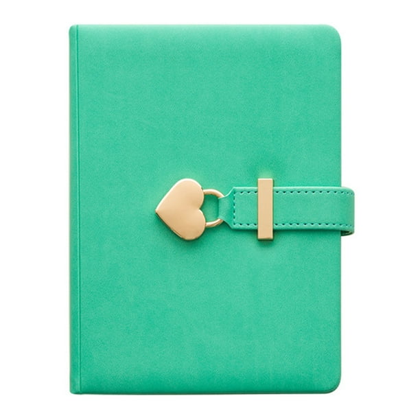 Abanopi B6 Diary Heart Shaped Lock Diary with Lock and Key PU Secret Notebook Vintage Travel