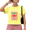 2-Yellow, variant on Giffimy Women's Blue Colorful Fish Pop Art Graphic Short Sleeve Crop T-Shirt Fun Top