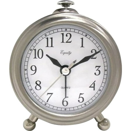1PK La Crosse Technology Equity Brushed Metal Battery Operated Alarm Clock